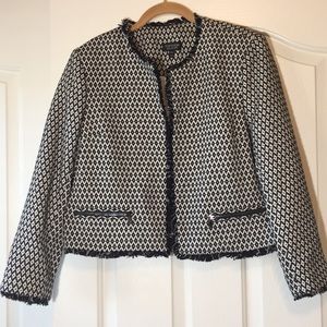 Topshop Tweed Cropped Moto Jacket Blazer